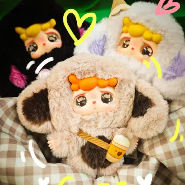 Baby three, three-year-old rice rabbit hula la vinyl plush blind box doll, pendant, gift for girls