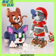 Tom and Jerry Building Blocks Children's Toys Trendy Tom Cat Figure Jerry Puzzle Birthday Gift Little Red Book Cartoon