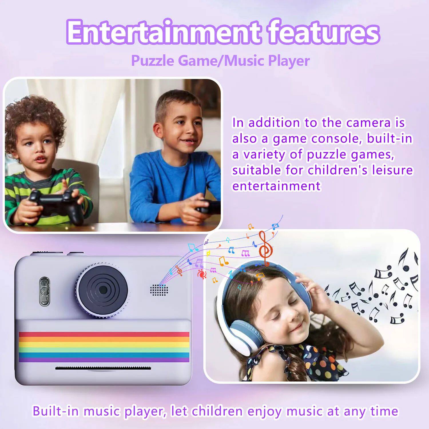 Детский фотоаппарат children's camera instant print toys, polaroid small camera,
