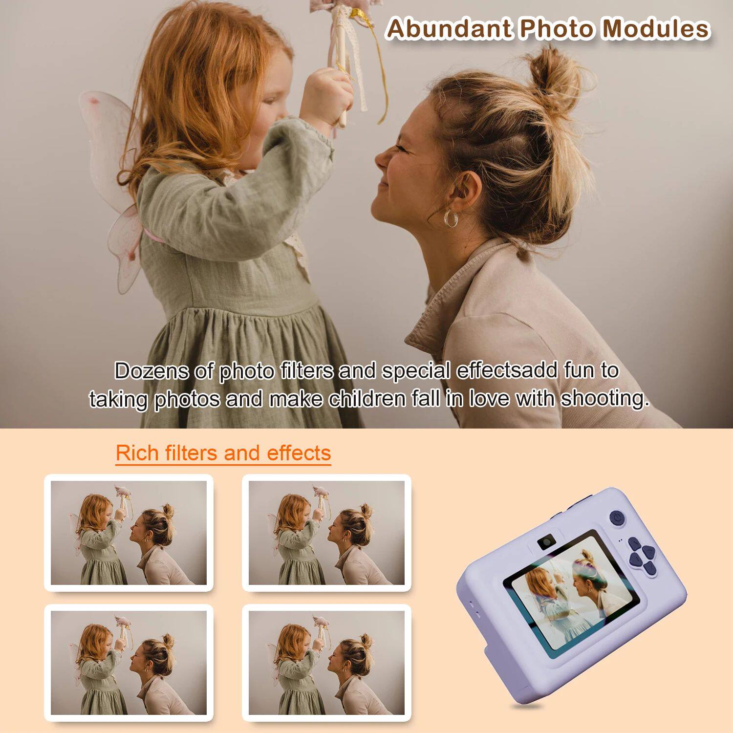 Детский фотоаппарат children's camera instant print toys, polaroid small camera,