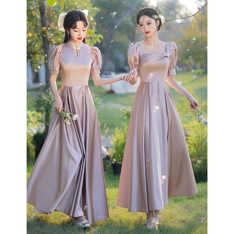 Purple Bridesmaid Dresses for 2025 New Year and Summer Can Often Be Worn at High-End Niche Weddings, and Are Suitable for Sister Groups as Evening Gowns