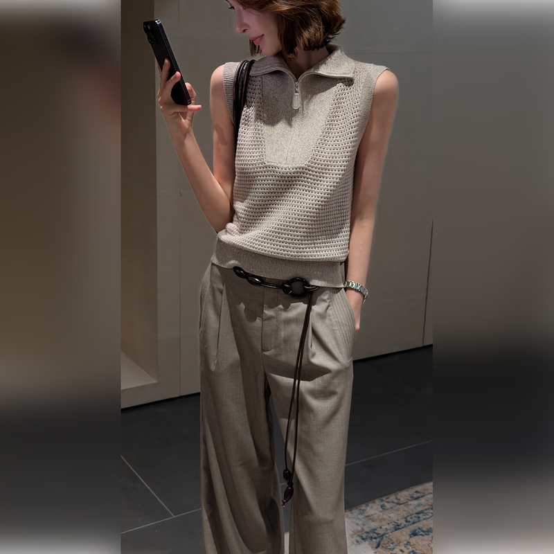 Rowan丨High-End Line【Urban Old Money】Strongly Twisted Wool, Dry and Soft Vest Tzt66Sz091S