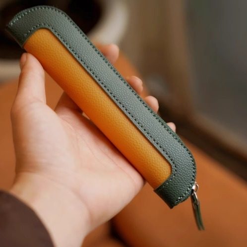 2025 New Stylish and Simple Patchwork Pencil Case Mini Niche Pencil and Pen Protective Case Portable Retro Stationery for Women