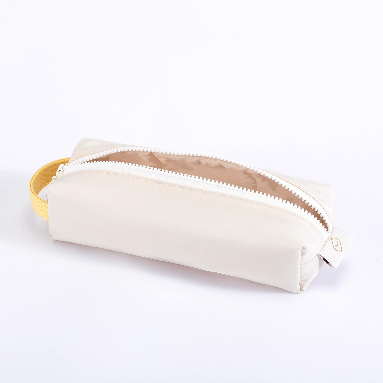 2025 Trending Stationery Box, Cream-Colored Small Square, Soft and Drop-Resistant, Storage Pencil Case, Lightweight and Simple, Japanese-Style Stationery Box