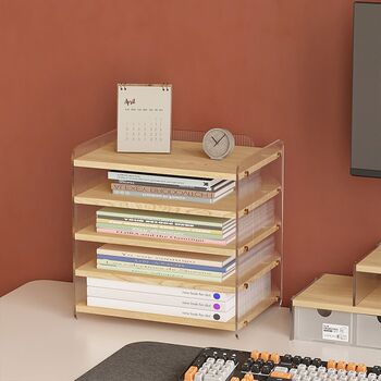 A4 file organizer work station organizer storage file rack multi-layer horizontal plate storage rack multi-functional desktop storage rack