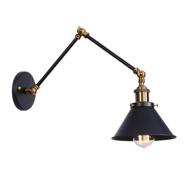 American iron art R wall lamp decoration bar restaurant art gallery color 827 personality simple black bedside wall H lamp
