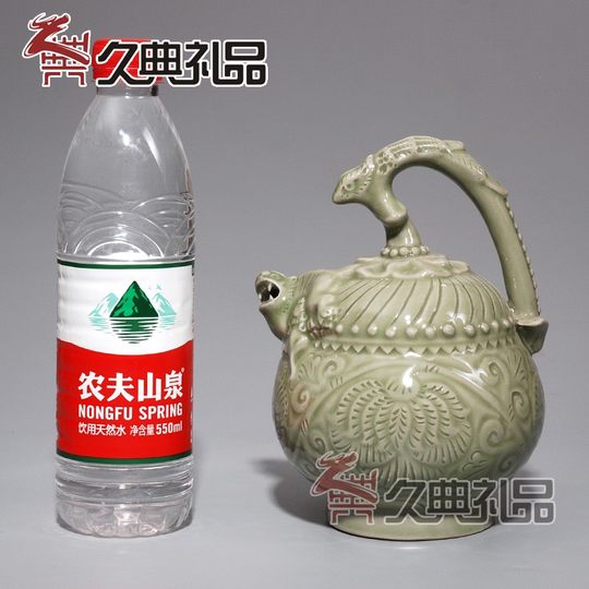 陕西特色工艺品铜川耀州瓷 单件倒装壶 酒具实用商务外事礼品