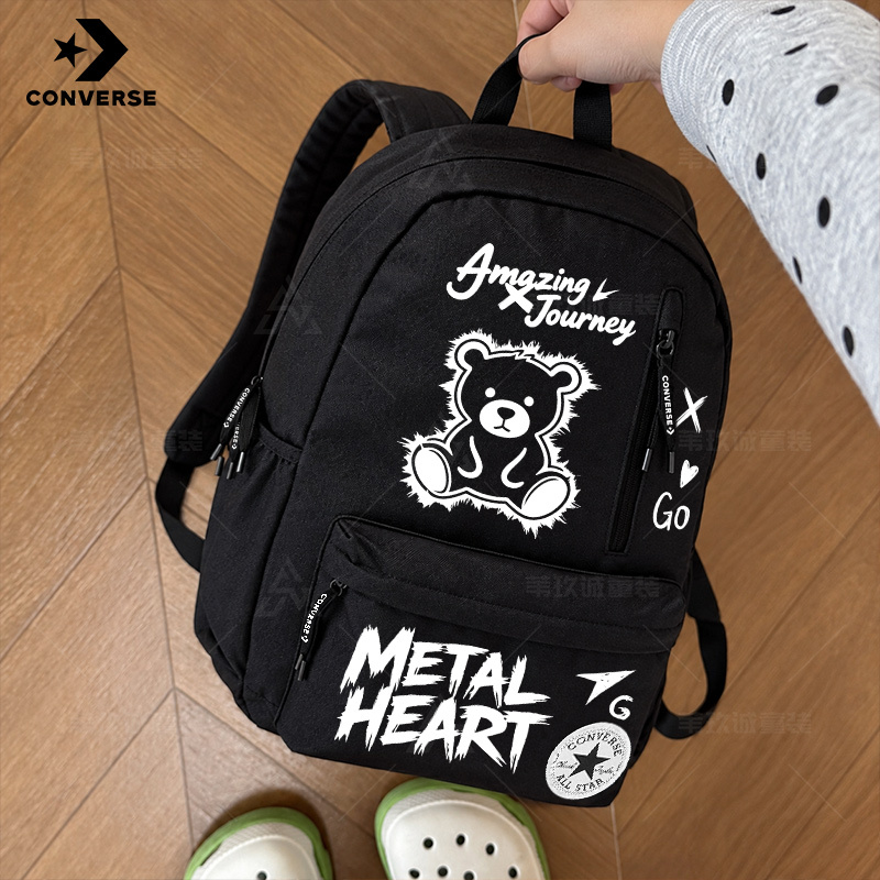 Converse Subculture Niche Dark Style Personalized Backpack for Women, Lightweight Casual Black Student Backpack for Boys Converse Subculture Niche Dark Style Personalized Backpack for Women, Lightweight Casual Black Student Backpack for Boys