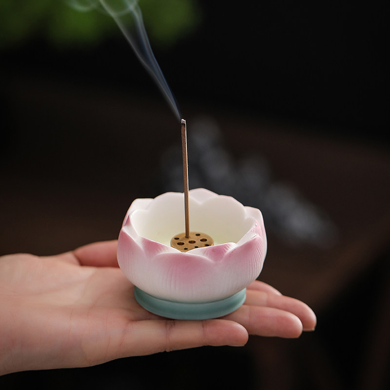 陶瓷香薰爐室內蓮花線香底座