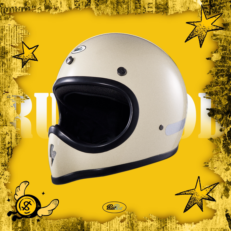 Rustrod Retro Motorcycle Helmet Vmx Small Helmet Body Cruise Rally Men's and Women's 3C Certified All-Season Full-Face Helmet