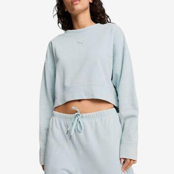Puma genuine spring women's short off-shoulder knitted long-sleeved fashion sweatshirt 626799-26