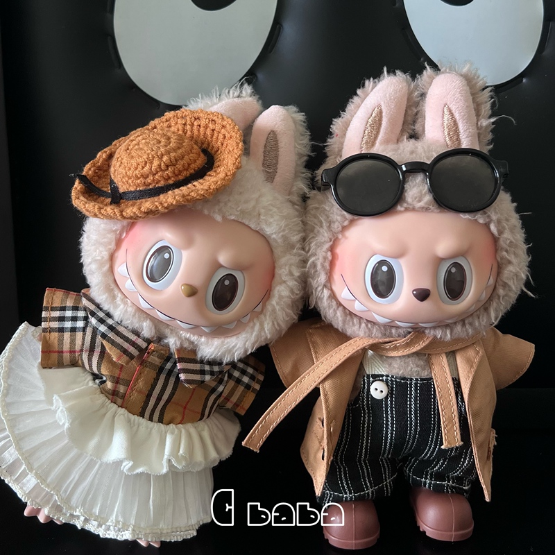 Labubu Doll Clothes Plaid Outfit Couple Clothes Set for 1St and 3Rd Generation 17cm Dolls Labubu Doll Clothes Plaid Outfit Couple Clothes Set for 1St and 3Rd Generation 17cm Dolls
