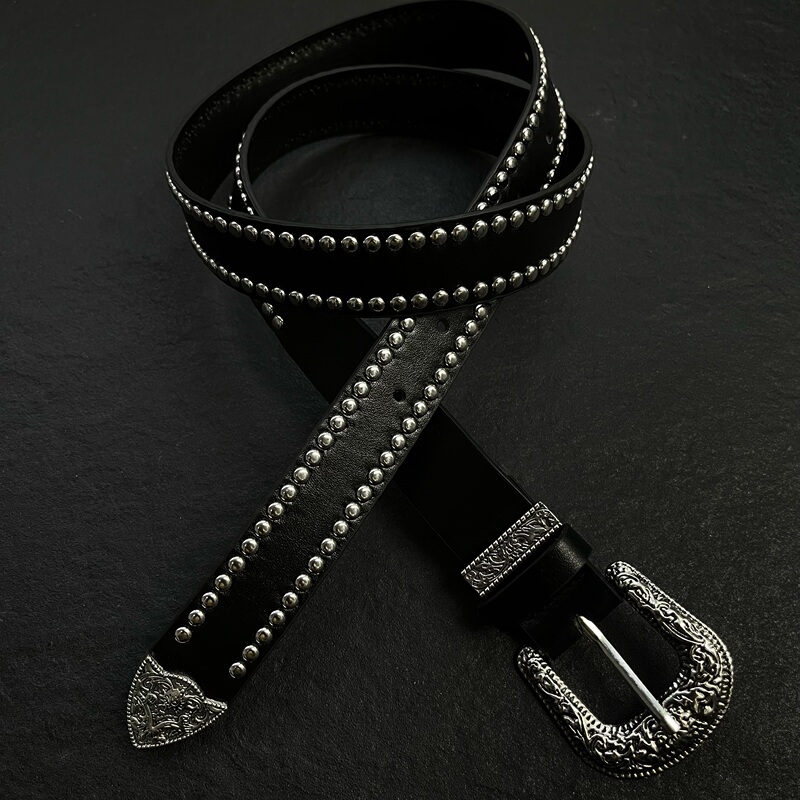 Lomere Punk Style Belt High Street Belt Motorcycle Rivet Rock Retro Band Niche Unisex Belt