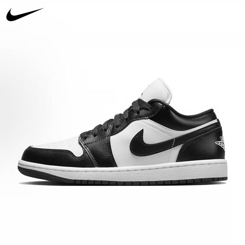Nike Women's Shoes Air Jordan 1 Low Aj1 Black and White Panda Men's Shoes Retro Sports Casual Sneakers