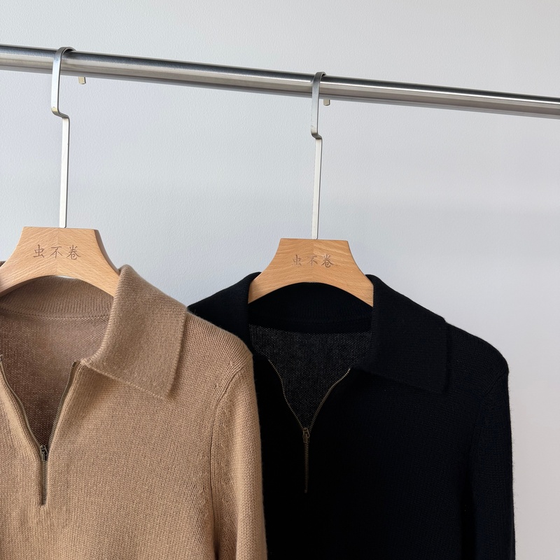 Elegant and Timeless! Half-Zip Polo Collar Cashmere Sweater, New Winter 26 Collection