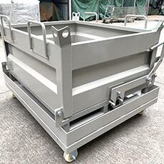Оборот Box 底部打开倒料自卸式周转箱叉车用金属周转箱车间废料箱重型铁屑箱
