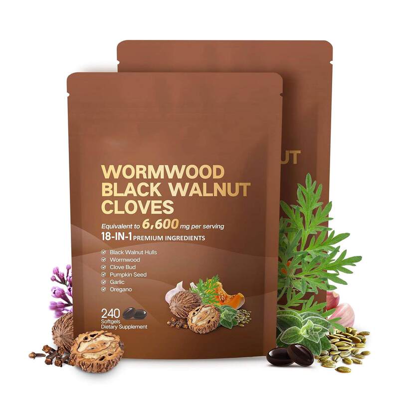 New Product Tk Amazon Cross-Border Bestseller 240 Capsules of Wormwood Black Walnut Soft Capsules Wormwood Factory Direct Shipment
