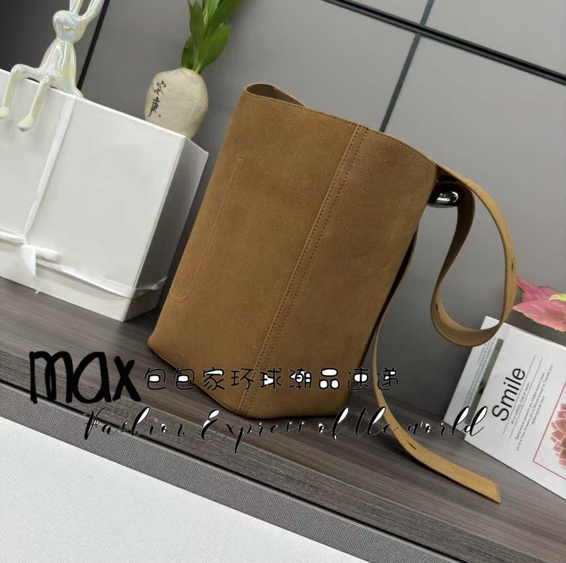 Max+ Independent Handmade Custom-Made Large-Sized Suede Cowhide Leather Pebble Style Handbag