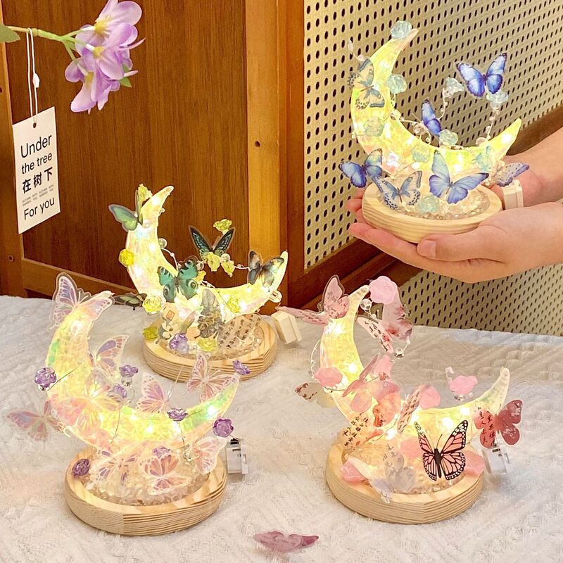 Bank DIY Handmade Butterfly Moon Night Light for August 15Th, Chinese Valentine's Day, Postpartum Care Center, Mom's Handmade Ambiance Lamp Bank DIY Handmade Butterfly Moon Night Light for August 15Th, Chinese Valentine's Day, Postpartum Care Center, Mom's Handmade Ambiance Lamp