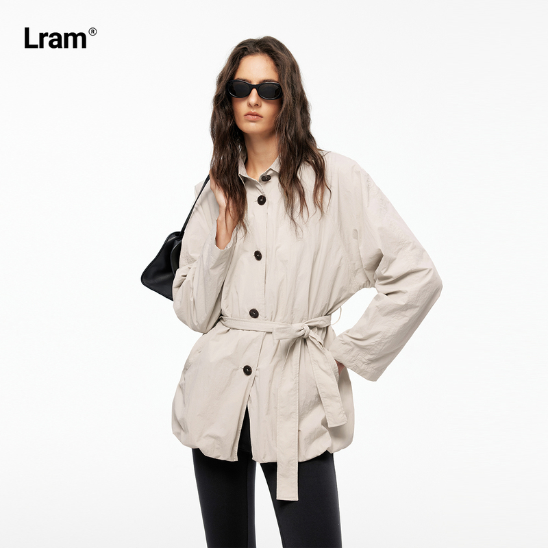 Lram Single-Breasted Mid-Length Floral Hem Tie-Waist Upf50+ Sun Protection Trench Coat Lm2630086 Lram Single-Breasted Mid-Length Floral Hem Tie-Waist Upf50+ Sun Protection Trench Coat Lm2630086