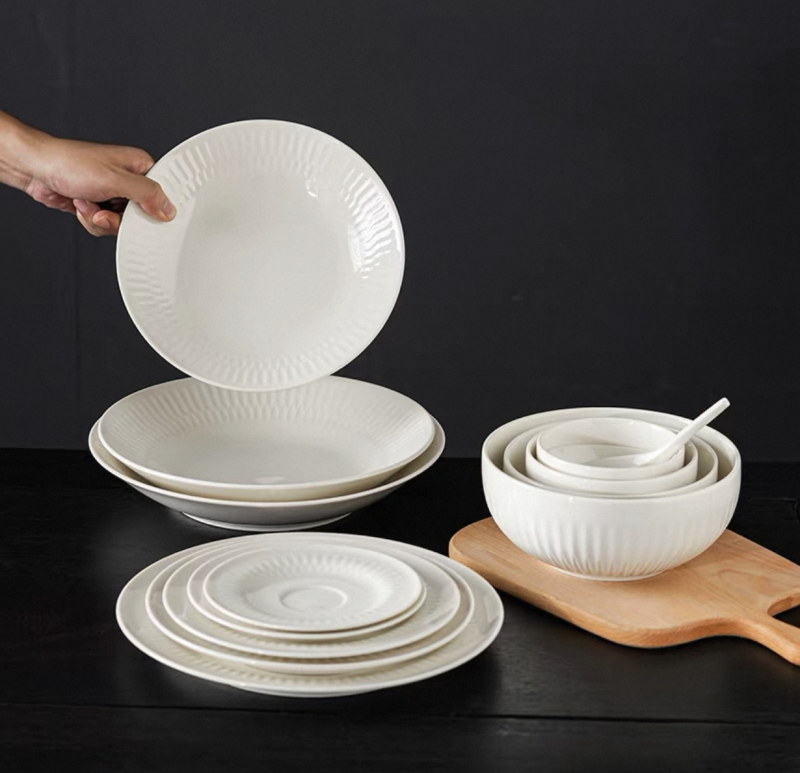 Luzerne Daisy Series Rice Bowl, Noodle Bowl, Soup Bowl, Plate, Dish, Deep Plate, Ceramic Tableware