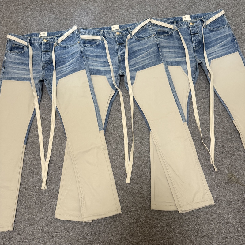 In Stock! Xiao Dong's Original 6Th Denim Nylon Patchwork Pants, Popup Limited Edition, Straight-Leg Style In Stock! Xiao Dong's Original 6Th Denim Nylon Patchwork Pants, Popup Limited Edition, Straight-Leg Style