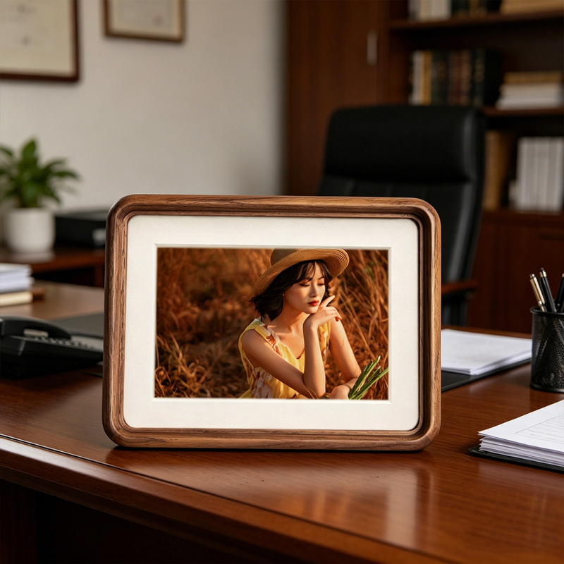 Solid Wood Photo Album Frame with a High-End Feel, Suitable for Family Portraits, Photo Printing, and Making 8inch Black Walnut Ornaments, and 6 Registration Photos Solid Wood Photo Album Frame with a High-End Feel, Suitable for Family Portraits, Photo Printing, and Making 8inch Black Walnut Ornaments, and 6 Registration Photos