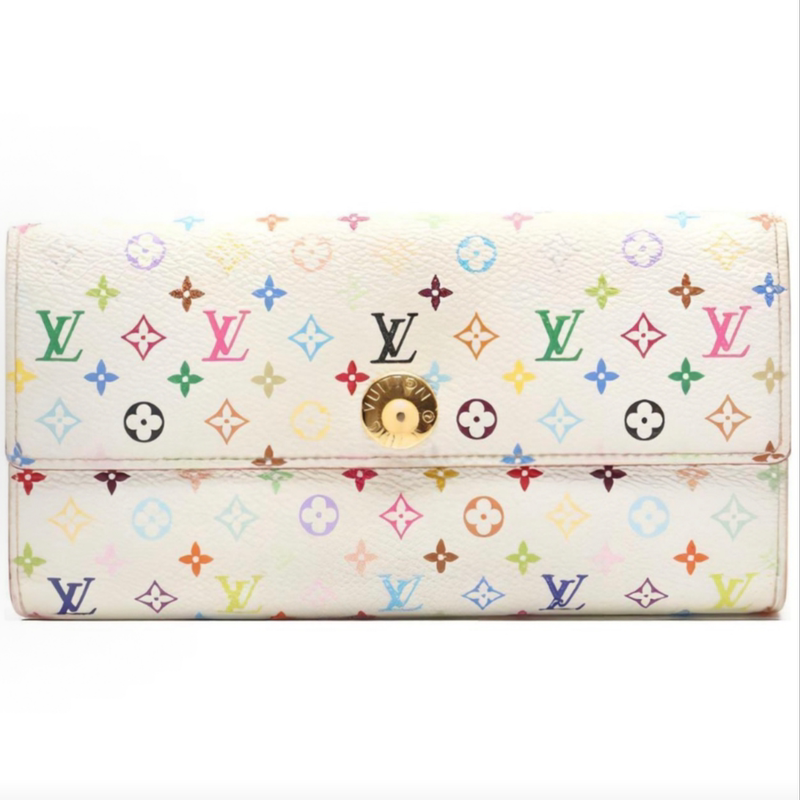 Lv Louis Vuitton High-End Luxury Brand, 99% New, Classic White Tricolor Series Canvas Folding Wallet Wz