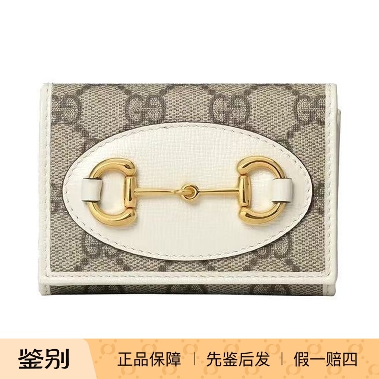 Gucci Gucci Luxury Brand 99% New Horsebit 1955 70% off Canvas and Leather Wallet for Women Wz