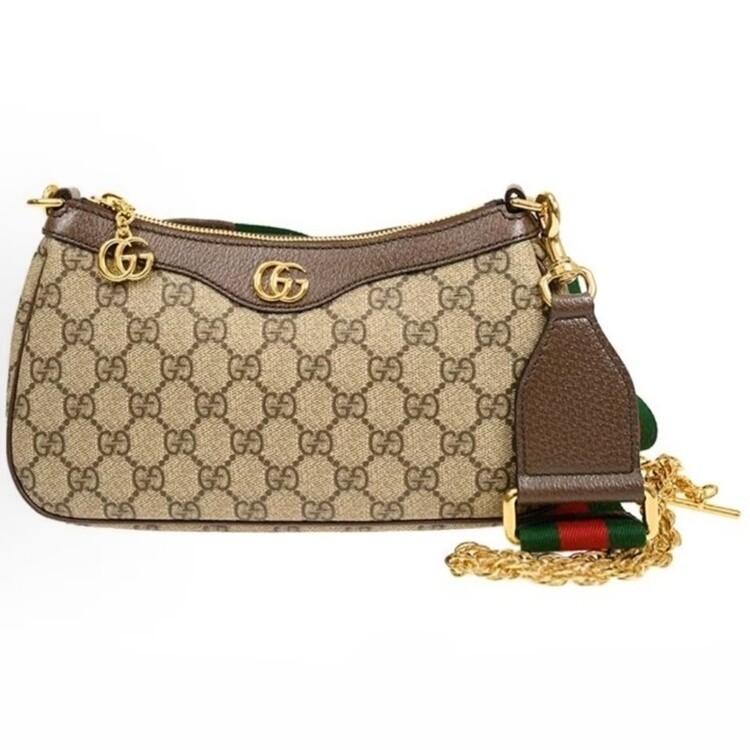 Gucci Gucci High-End Luxury Brand 99% New Ophidia New Small Mahjong Underarm Handbag Wz Gucci Gucci High-End Luxury Brand 99% New Ophidia New Small Mahjong Underarm Handbag Wz