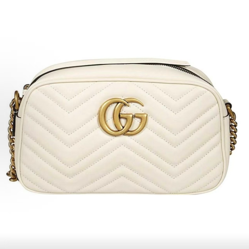 Gucci Gucci Luxury Brand 99% New Marmont Platinum Camera Bag Medium-Sized Crossbody Bag Wz