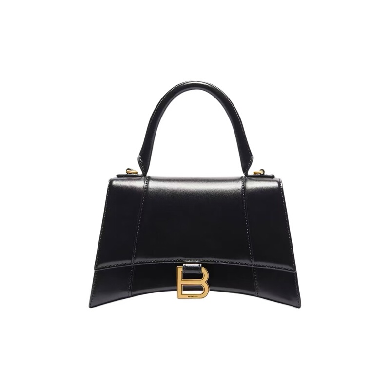 Balenciaga Luxury Brand 99% New Vintage-Style Smooth Leather Hourglass Black Small Women's Bag Wz Balenciaga Luxury Brand 99% New Vintage-Style Smooth Leather Hourglass Black Small Women's Bag Wz