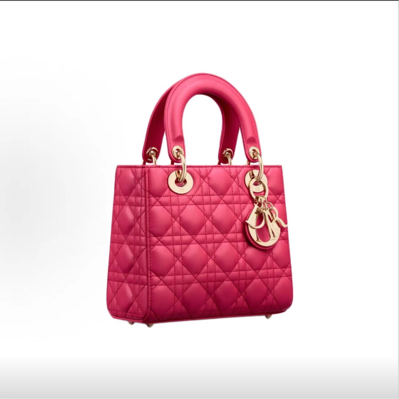 Dior Luxury Brand 99% New Classic Five-Compartment Light Gold Rose Red Lady Dior Bag Crossbody Handbag for Women Wz
