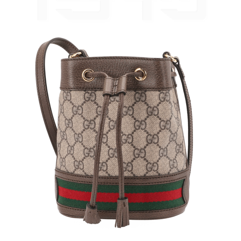 Gucci Gucci Luxury Brand 99% New Monogram Striped Webbing Small Bucket Bag Shoulder Crossbody Bag for Women Wz Gucci Gucci Luxury Brand 99% New Monogram Striped Webbing Small Bucket Bag Shoulder Crossbody Bag for Women Wz