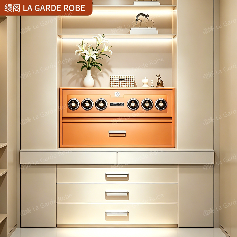Leather Smart Electric Watch Winder in the Wardrobe, Password-Operated Mechanical Watch Rotating Device, Automatic Watch Turner Leather Smart Electric Watch Winder in the Wardrobe, Password-Operated Mechanical Watch Rotating Device, Automatic Watch Turner