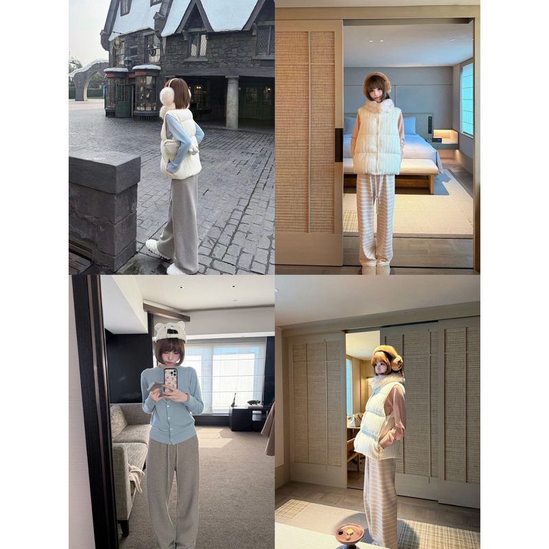 Wearkeki Relaxed Vibe High-Waisted Loose Wide-Leg Straight Striped Casual Pants for Women, Versatile Slimming Long Pants