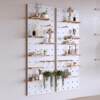 Solid wood hole board as wall decoration partition, storage rack, entry wooden living room entrance storage rack