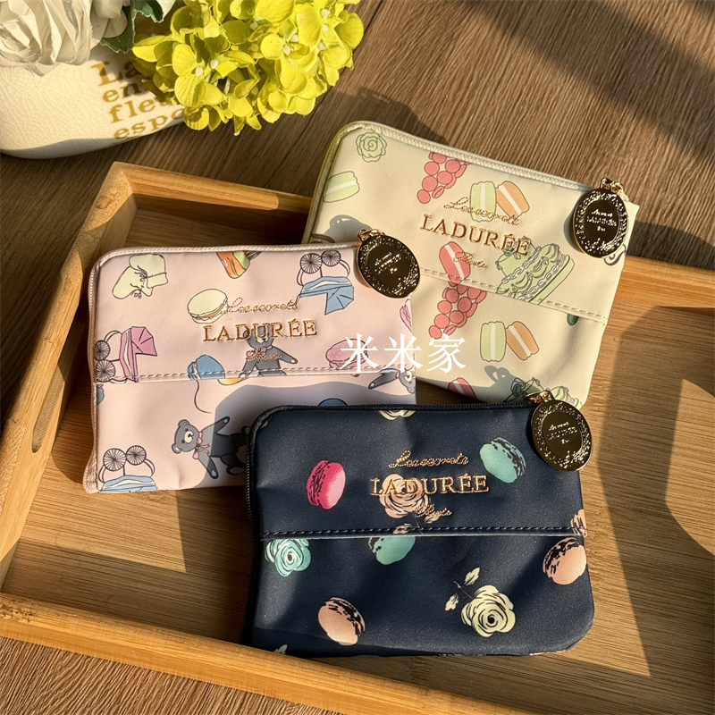 Foreign Trade Order! D+ Navy Blue Macaron Rose L-Shaped Zipper Coin Purse Key Earphone Storage Bag Accessory Bag