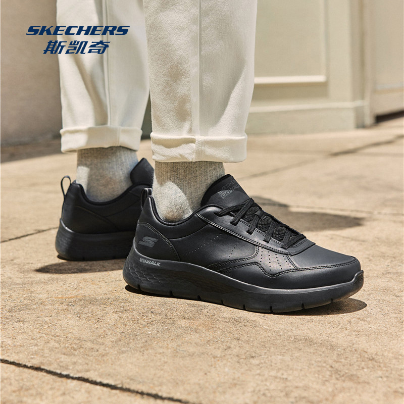 Skechers Men's Business Leather Shoes 2025 New Versatile Thick-Soled Full Leather Casual Sneakers 216499 Skechers Men's Business Leather Shoes 2025 New Versatile Thick-Soled Full Leather Casual Sneakers 216499
