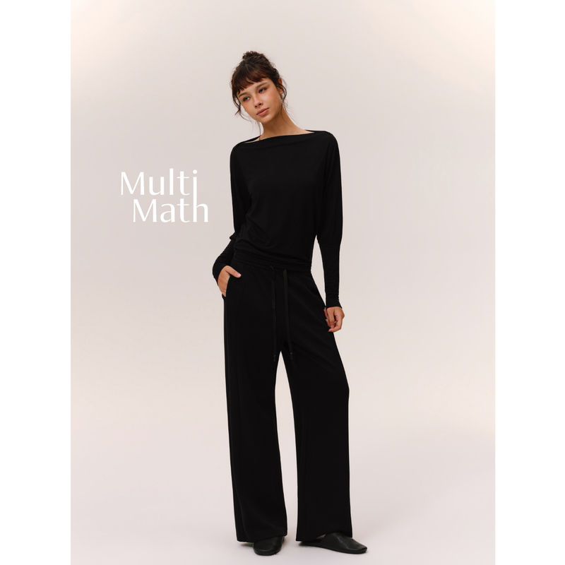 Multimath Little Ding Baoli/Instant Outing Pants/Summer Black Cool Loose Straight Casual Pants for Women