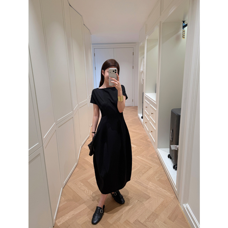 Multimath Little Ding Baoli/Vase Dress/French Long Dress for Women, Waist-Slimming, Slimming, Small Flutter Sleeves, Black Dress Multimath Little Ding Baoli/Vase Dress/French Long Dress for Women, Waist-Slimming, Slimming, Small Flutter Sleeves, Black Dress