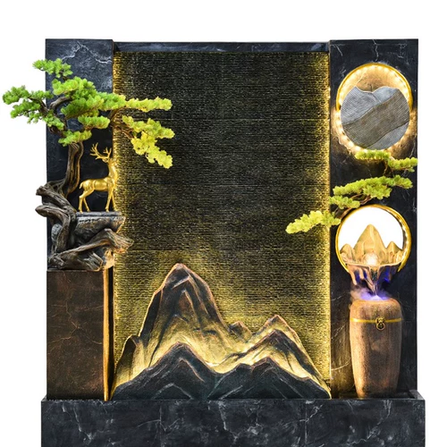 Большая водная навесная стена, проточная вода, рокарий, фонтан, пруд с рыбой, перегородка, украшение прихожей, гостиная, офис, украшение отеля.