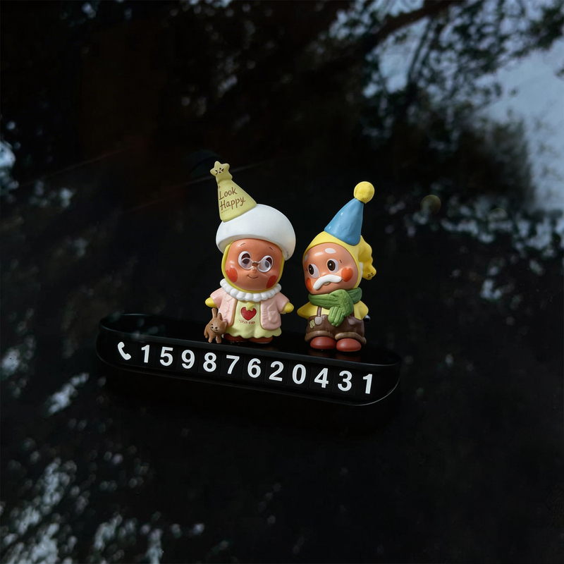 Temporary Parking Number Plate with Star Design for Car, DIY Ornament for Elderly Men and Women, Phone Number Plate for Moving the Car