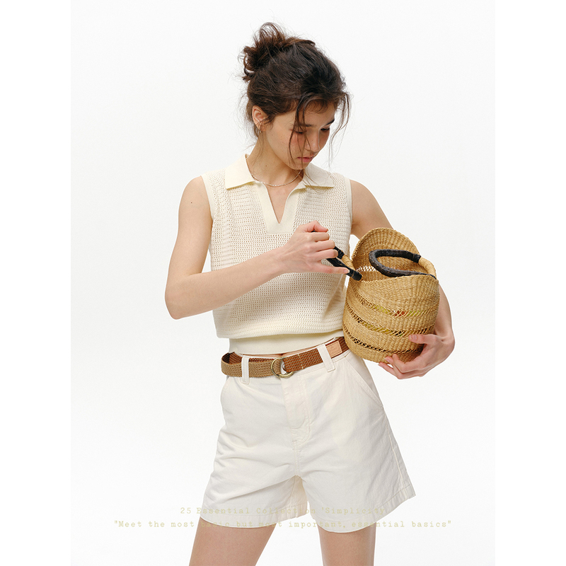 Who Sells Beige Polo-Neck Knitted Short-Sleeve Vest with Hollow-Out Design, Slimming and High-End Sleeveless Top for Women, New Summer Style? Who Sells Beige Polo-Neck Knitted Short-Sleeve Vest with Hollow-Out Design, Slimming and High-End Sleeveless Top for Women, New Summer Style?