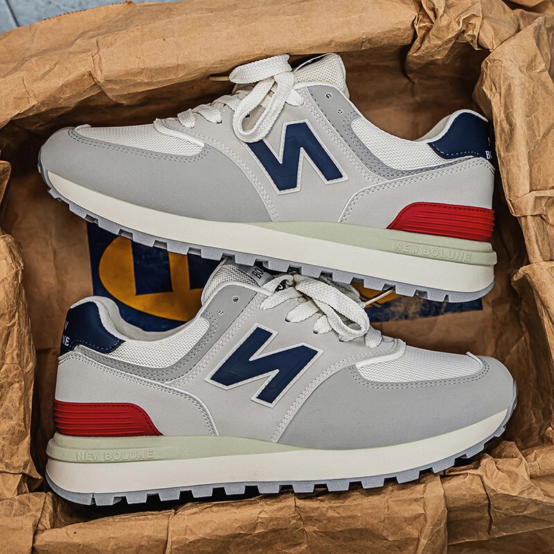 New Bolune/New Balance Official Authentic Men's and Women's Shoes, Summer Casual Running Shoes, Couple's Thick-Soled Sports Shoes