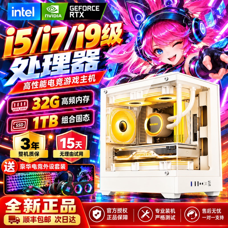 I9-Level Rtx5060/4060 Standalone Graphics Desktop Computer Complete Set All-In-One Machine for Gaming, E-Sports, Office, and Home Use