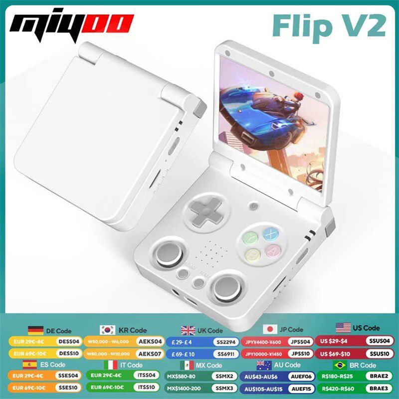 MIYOO Flip V2 Handheld Game Players 3.5IPS Screen Linux Sy