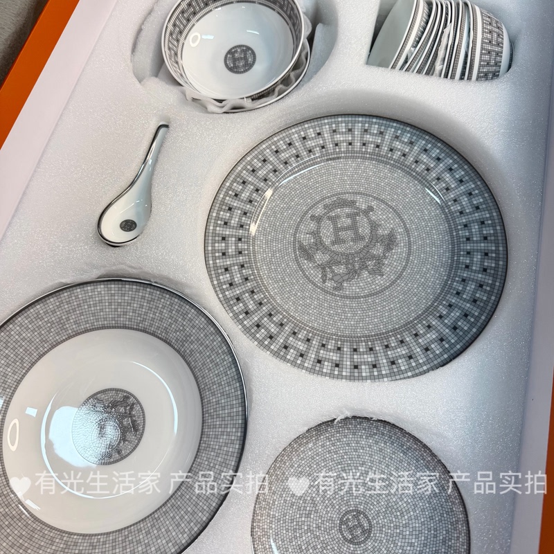 Mosaic Tableware Set, Household Light Luxury Bowl and Plate Combination Mosaic Tableware Set, Household Light Luxury Bowl and Plate Combination