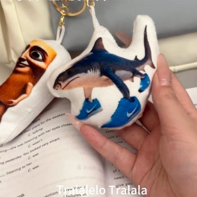 Nike Shark Pendant Foreign Classic of Mountains and Seas Pendant Abstract Toy Voice Keychain School Bag Doll Pendant