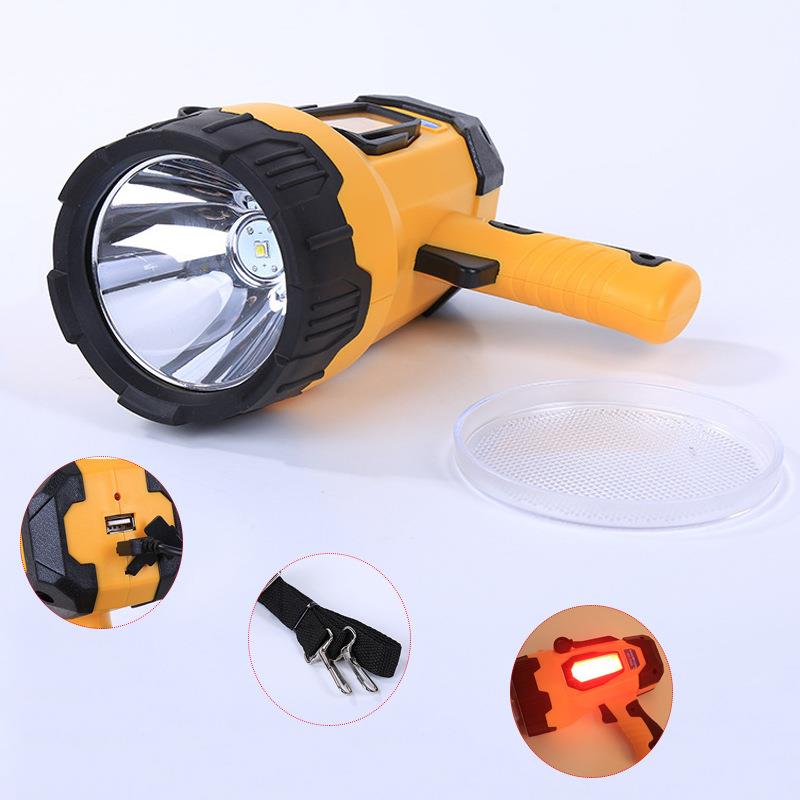 New portable strong light searchlight outdoor camping patrol lighting long-range rechargeable camping flashlight emergency light